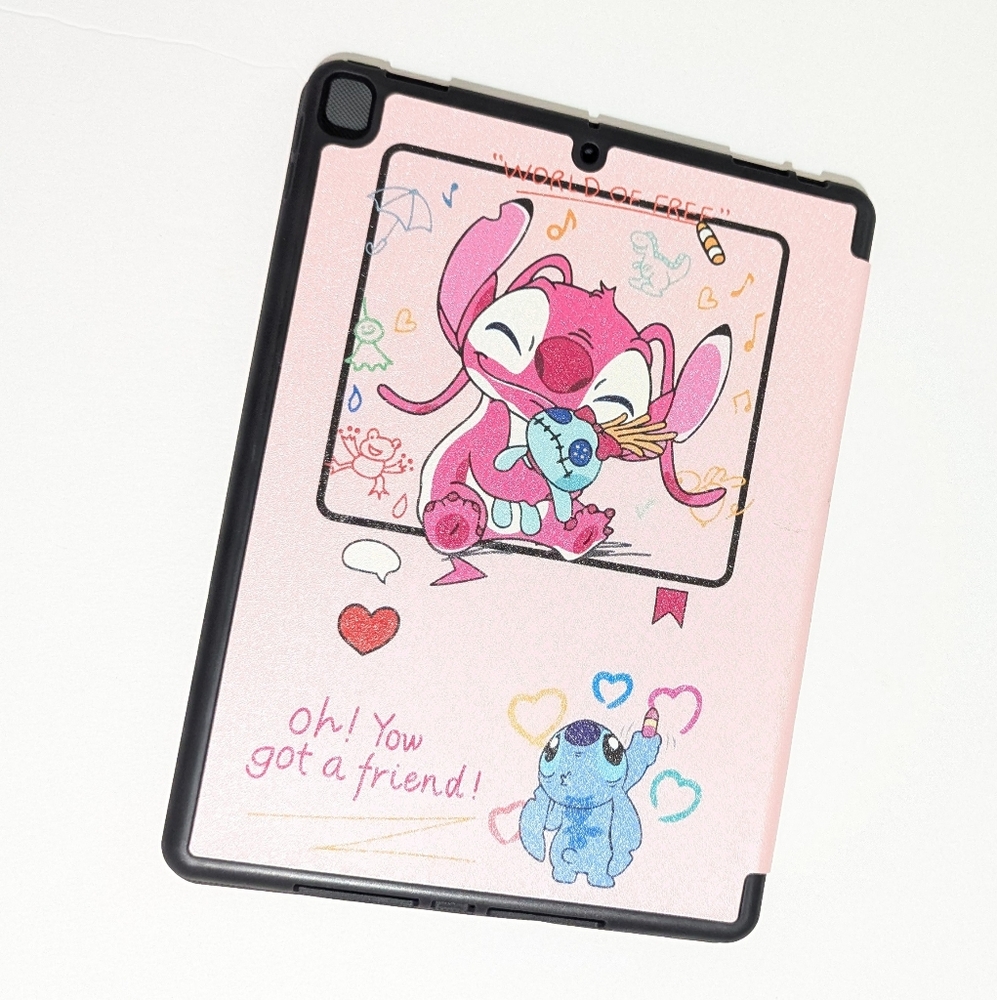 Pink Tablet Case Featuring Lilo & Angel Cartoon Design NWOT